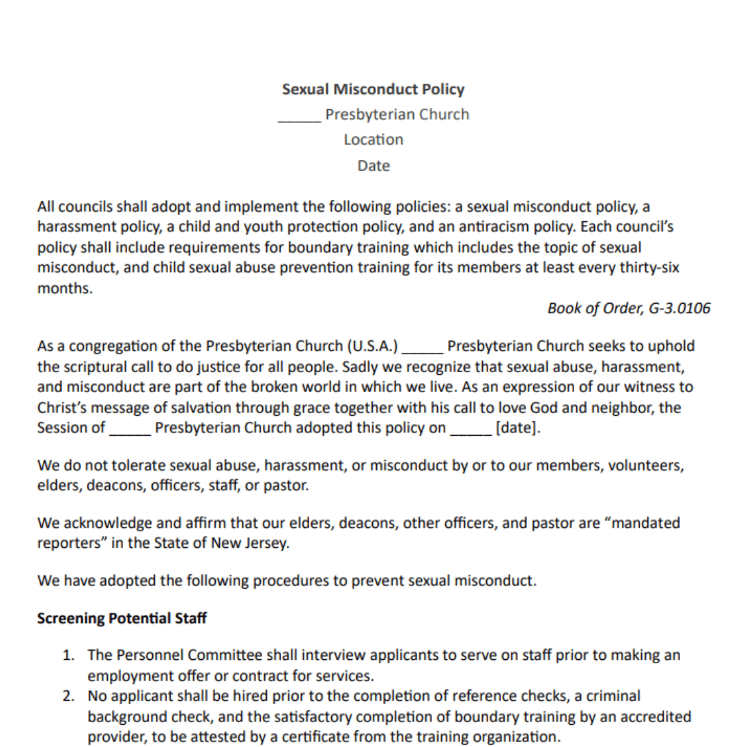 Sexual Misconduct Policy