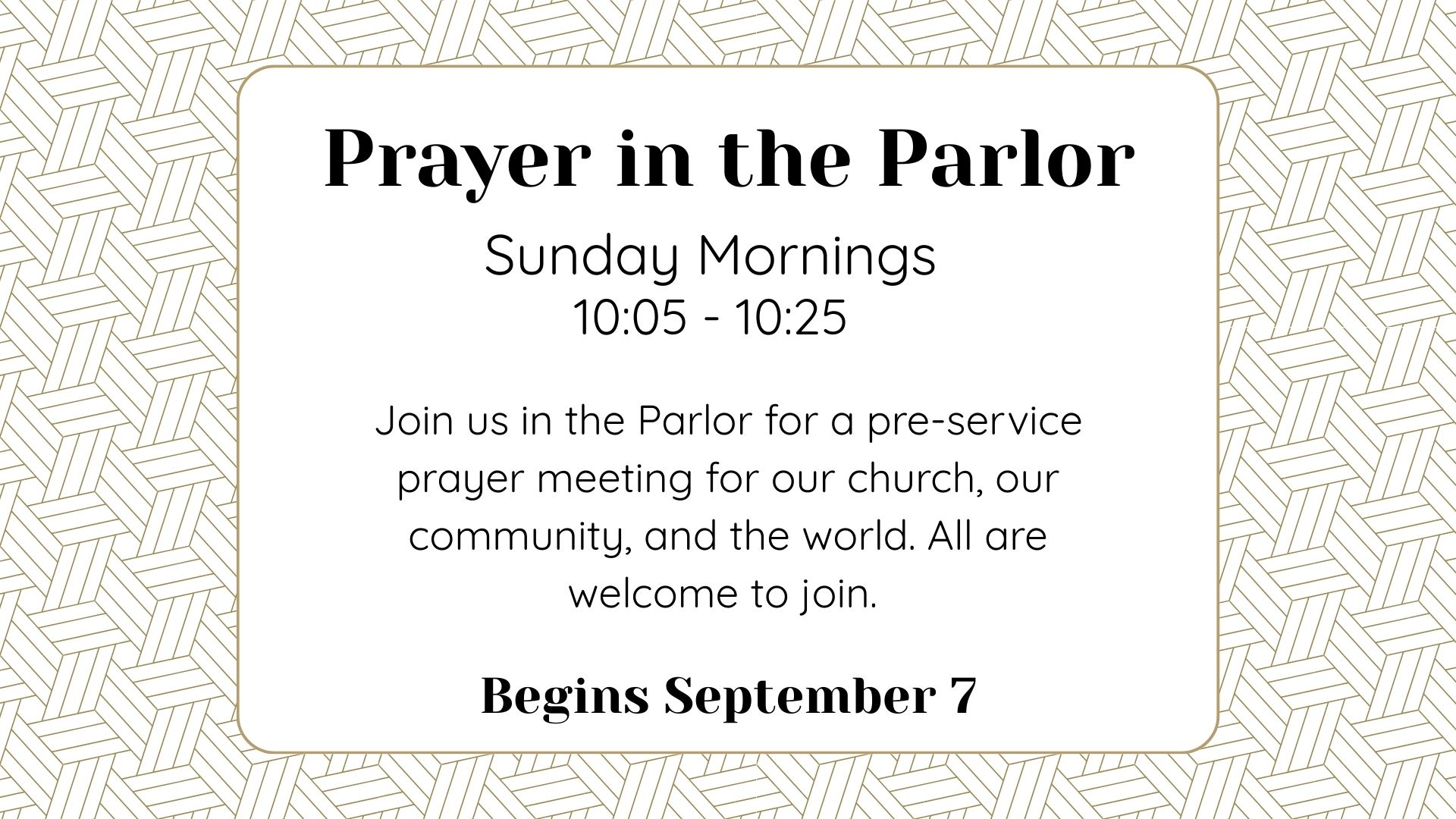 Prayer in the Parlor