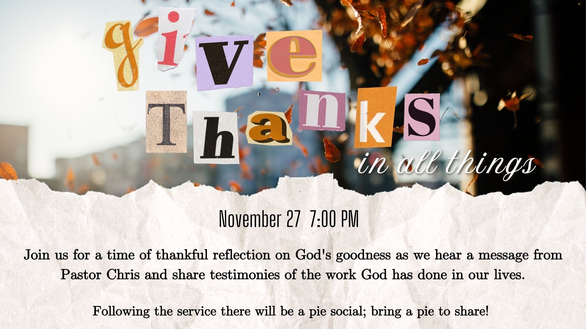 Thanksgiving Eve Service