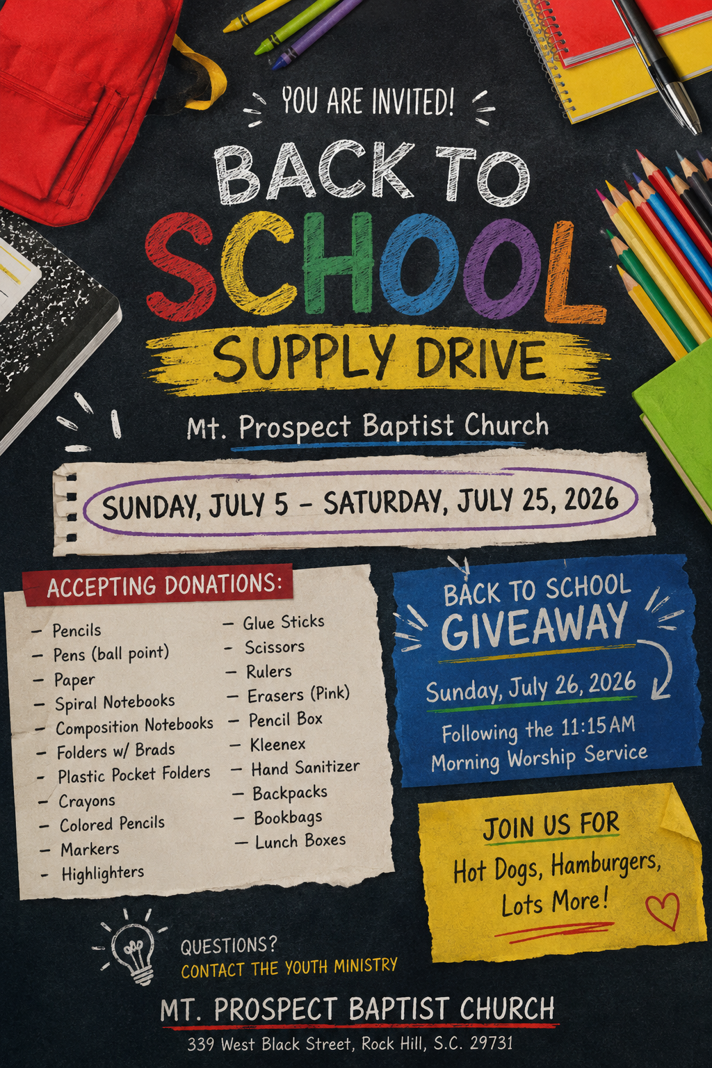 Back To School Supply Drive and Giveaway