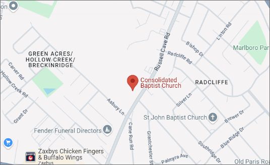 Map showing church location