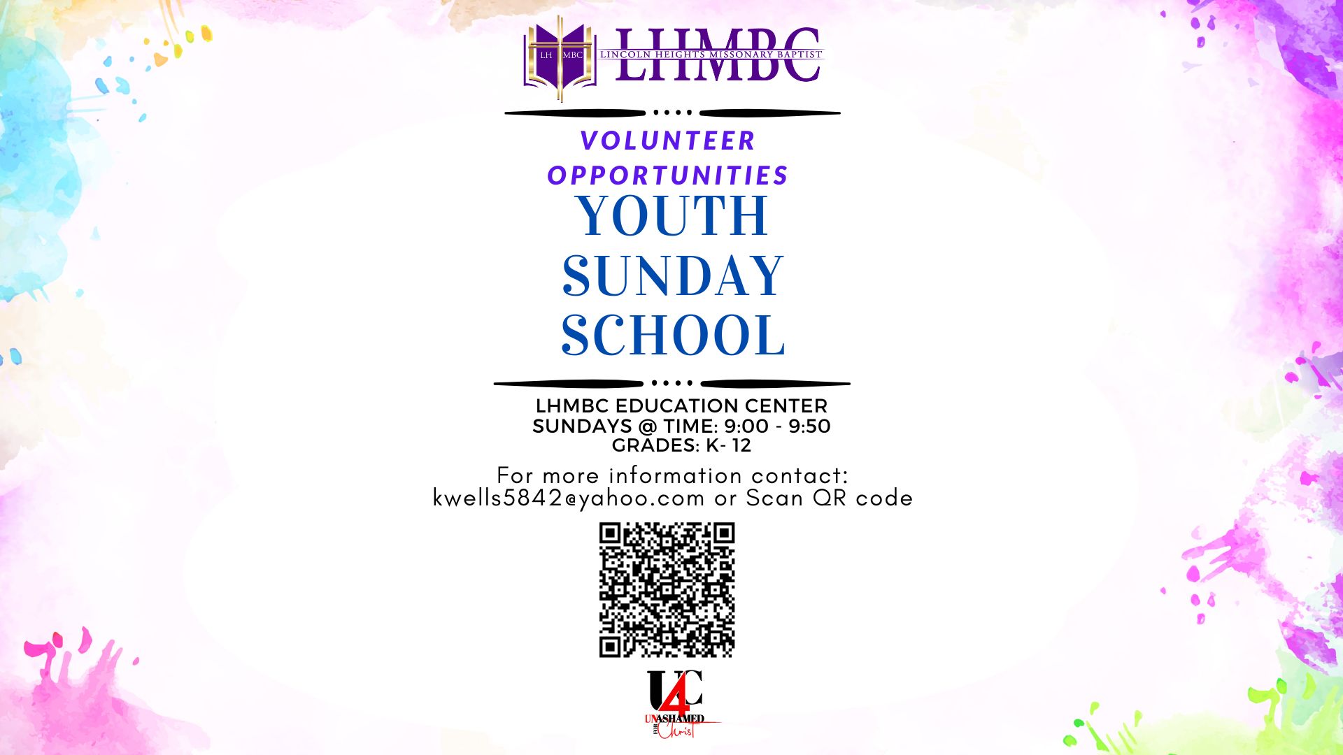 Youth Sunday School - Volunteers Needed 