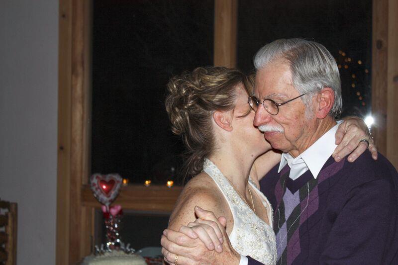 With daughter Jennifer at her wedding, January 2007