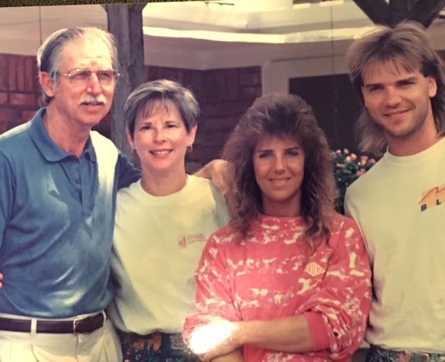 With Doug and Jennifer, 1990