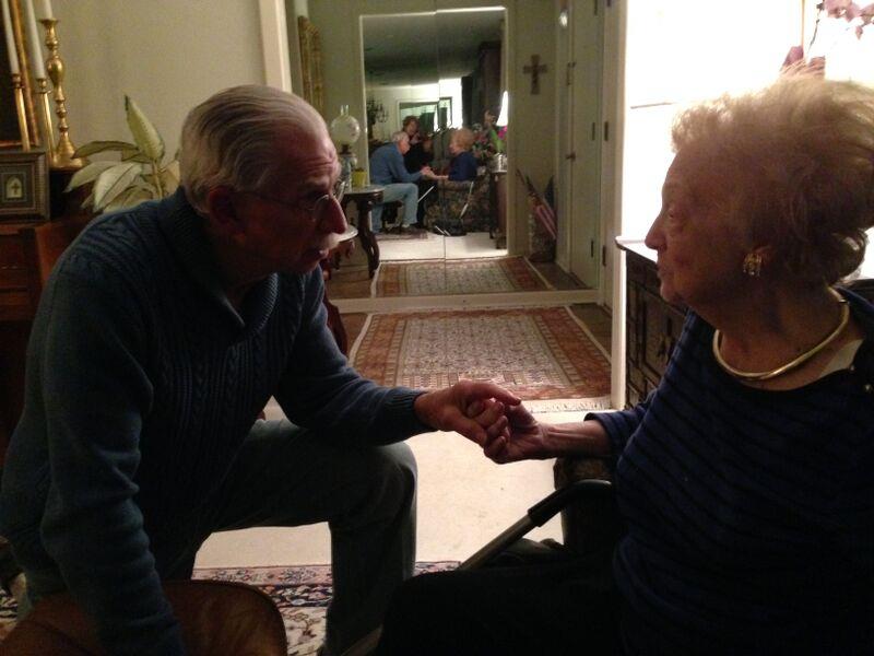 Reassuring neighbor Libby Hintz, February 3, 2015