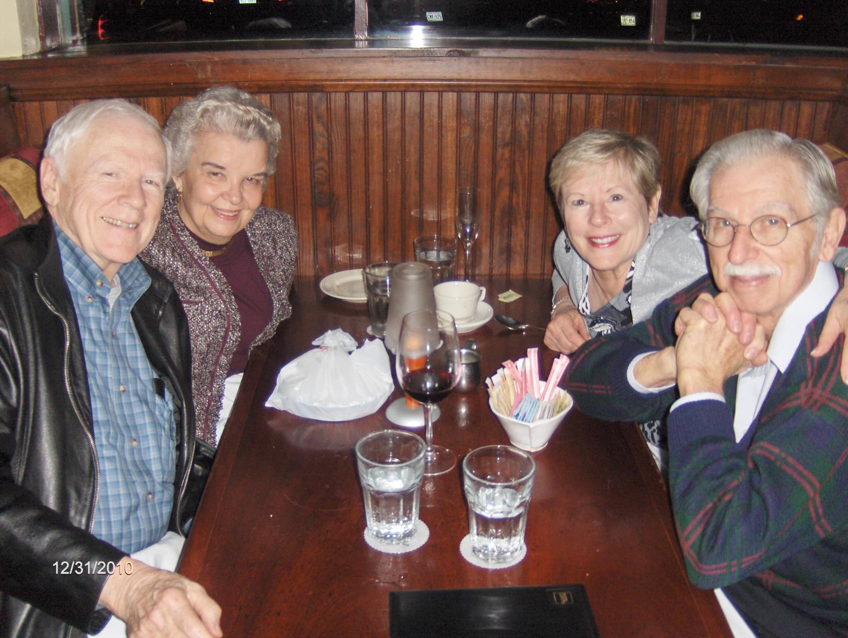Paul and Anne Carty, dear friends for decades, at Prego, New Years 2011