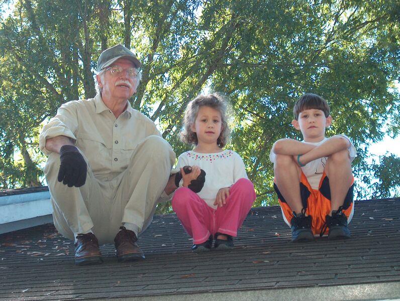 Is there anything better than being with your Papa on the roof?