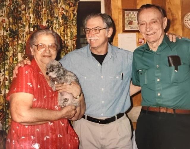 With his Mom and Dad, Josephine and Ken Webb, 1992 