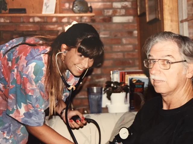 With Kristen Wright, student nurse, October 1993