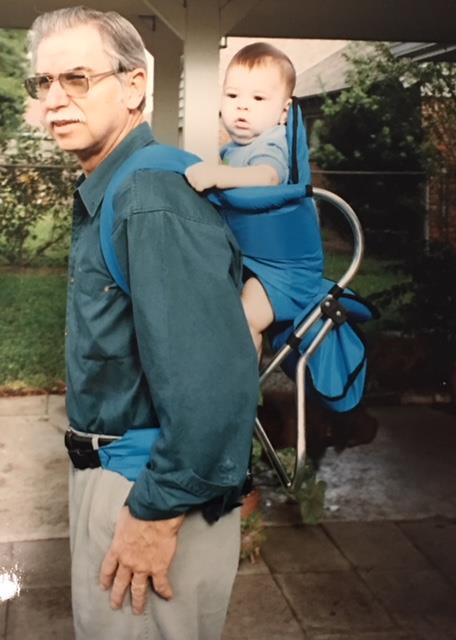 Off for a hike with Joshua Webb, fall 1993.