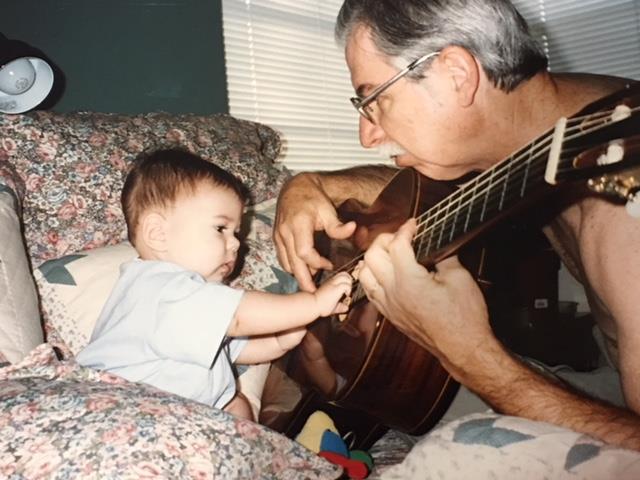 The Webb family is super musically talented. Joshua's first guitar lesson, October 1993.