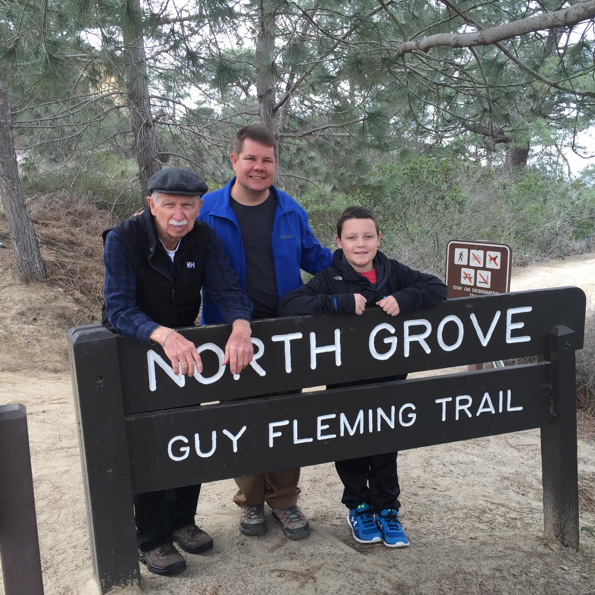 Kevin and Grant Rudolph with Granddaddy, 2015.