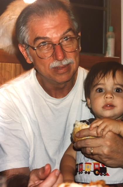 With grandson Micah, 1999