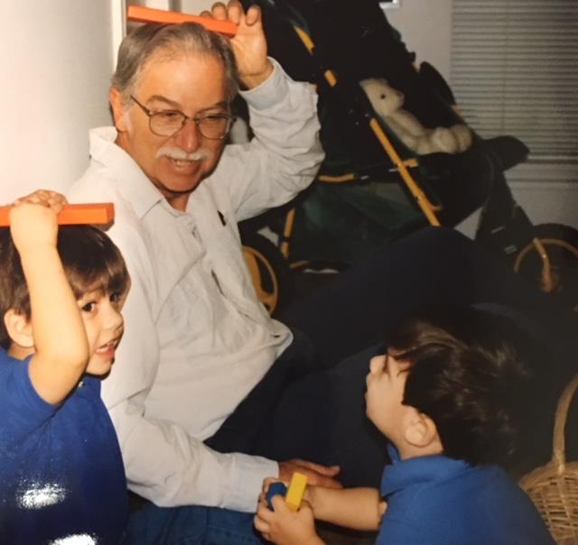 SO many ways to play with blocks! Here with Nathan and Samuel Webb, 1997