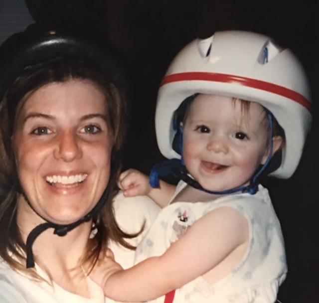 Jennifer and Taylor: future roller derby girls, June 1998