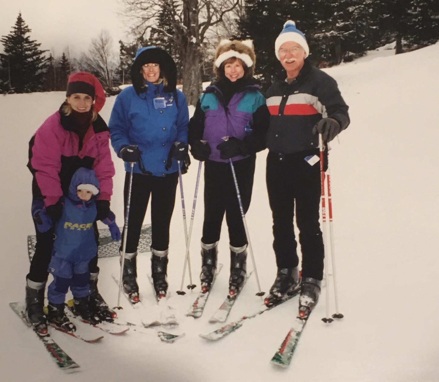 Skiing in New Hampsire with Jennifer and Taylor Cowart and Marni Long, 2001