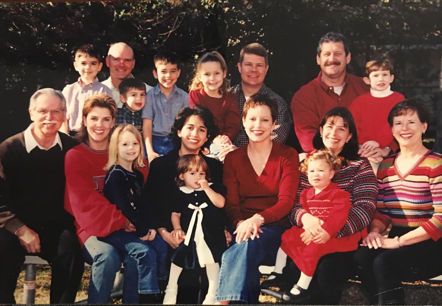 Christmas 2002: Our family is growing! Photo at the Monarch School.