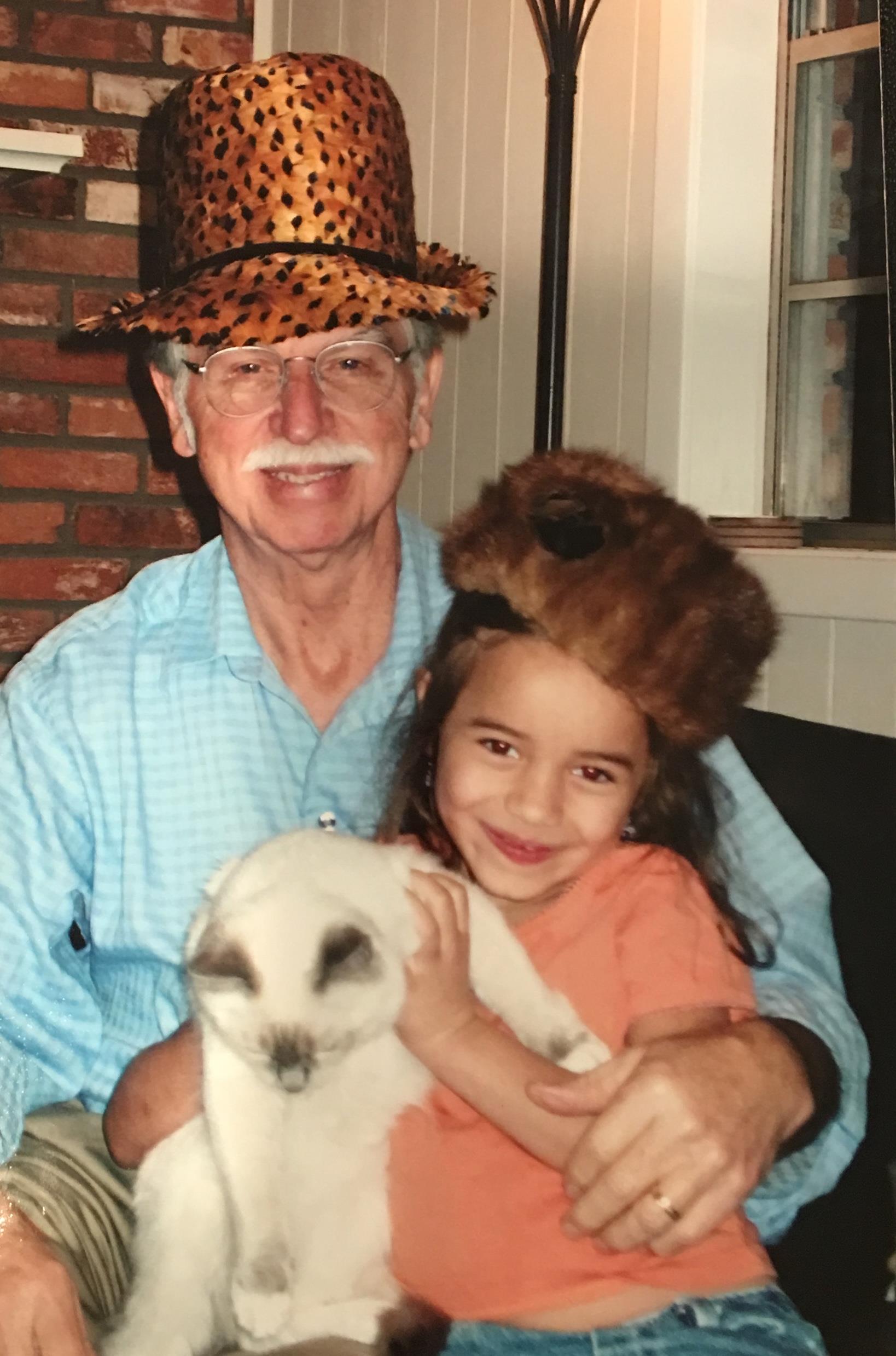 Dominique Webb, 6th birthday, January 2007. She loved dressing up, so she got two of Jean Fox's hats
