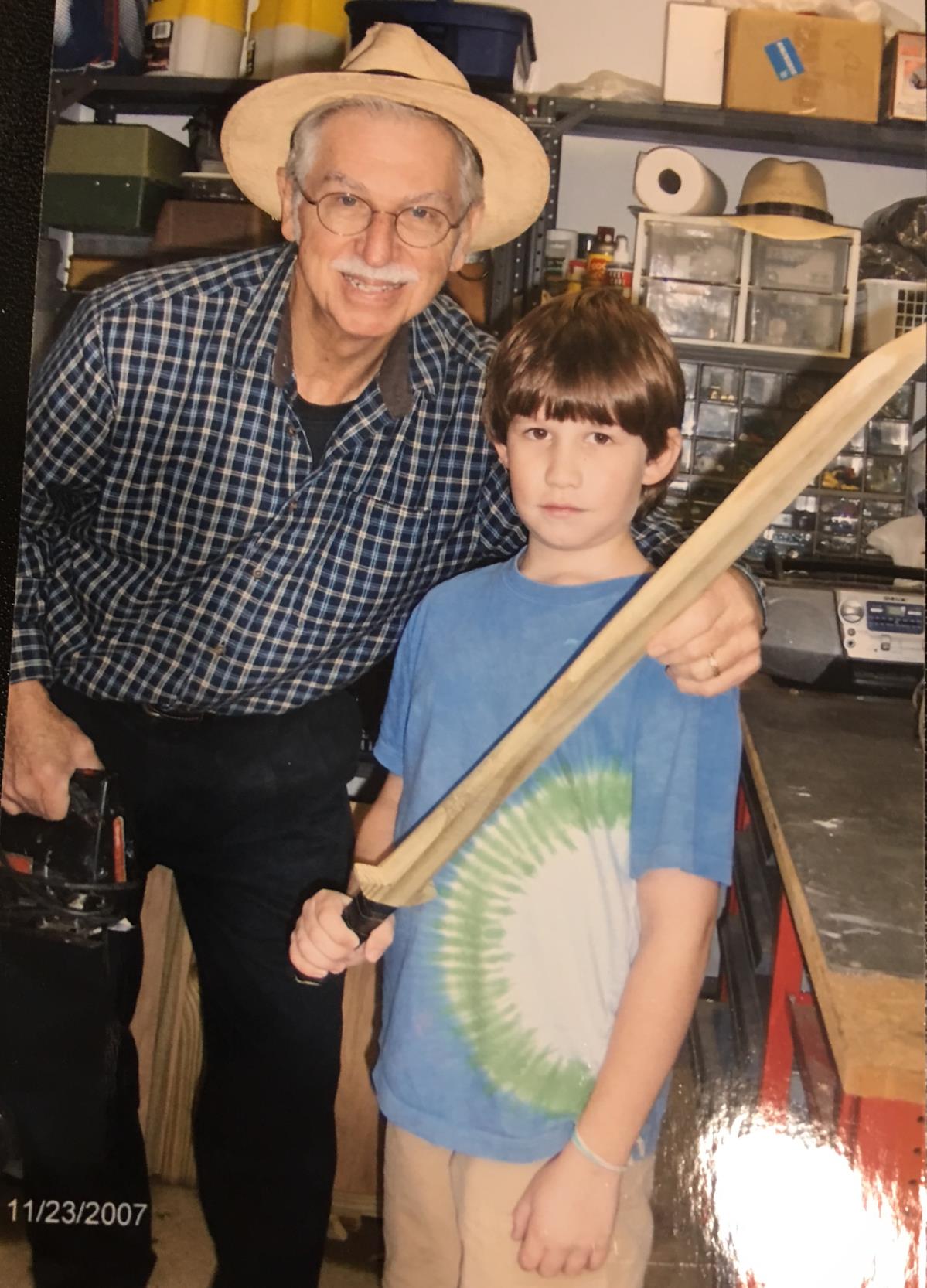 "Papa, can we make a sword?" With Mason Wright, 2007