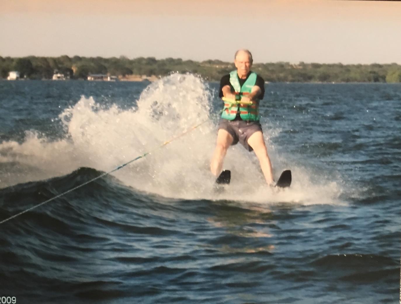 At home on water skis, too! Lake LBJ, 2009