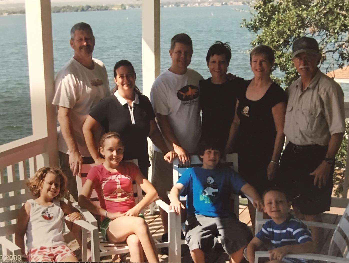 With the Wright and Rudolph families, Lake LBJ, 2009