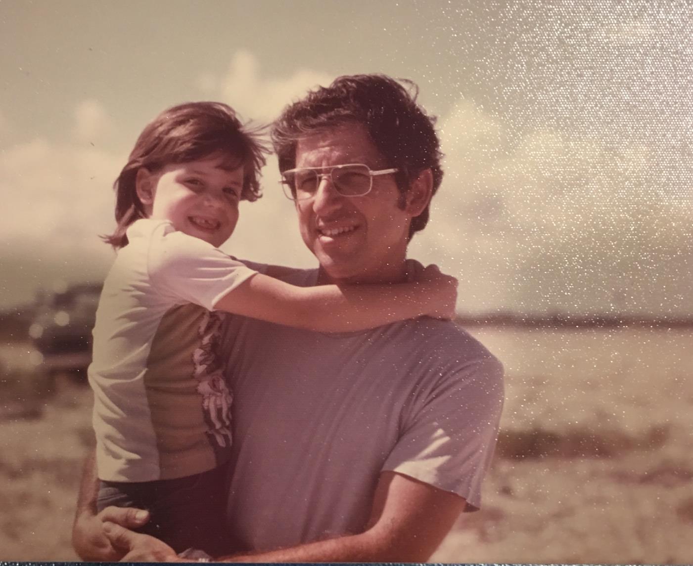The picture we recreated of Jennifer and her Dad, 1977.