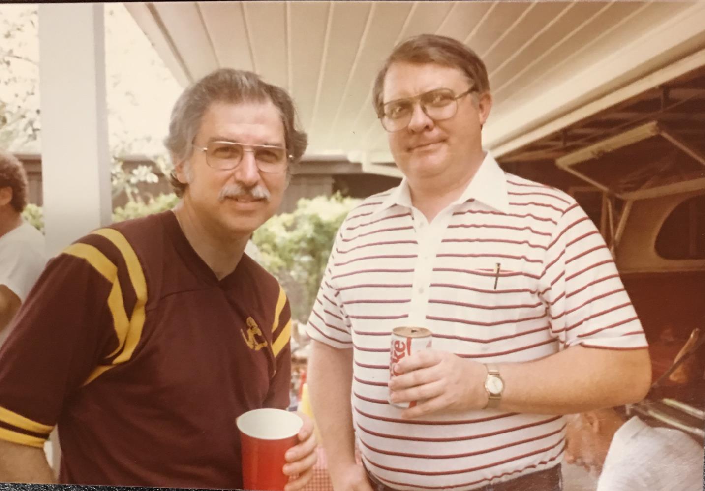 With Clyde Peterson, (Chronicle editorial cartoonist C.P. Houston), who illustrated several of Gene'