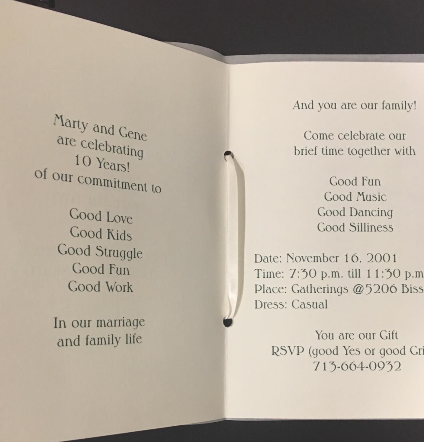 The five "goods" were our New Year resolution....every year.