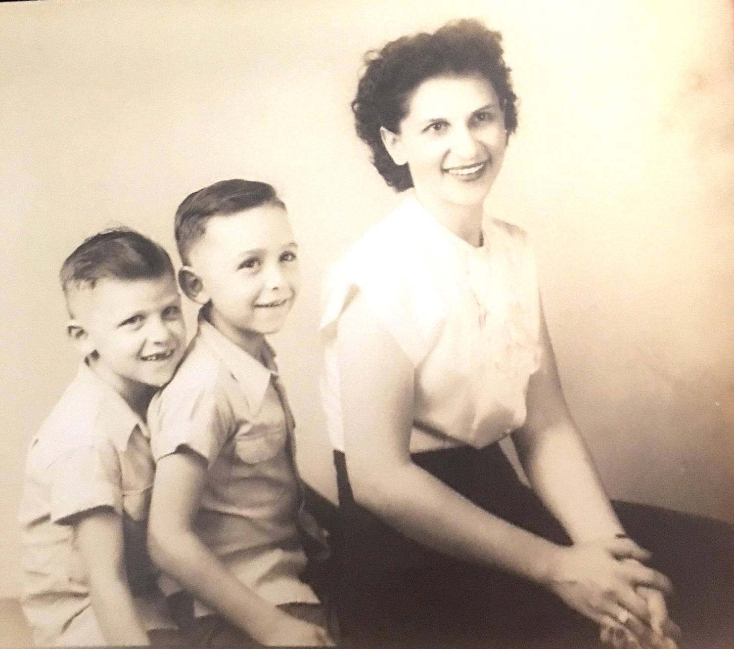 On the left, age 7