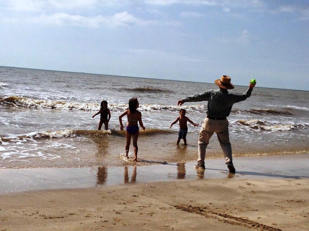Granddaddy beach fun, 2014.