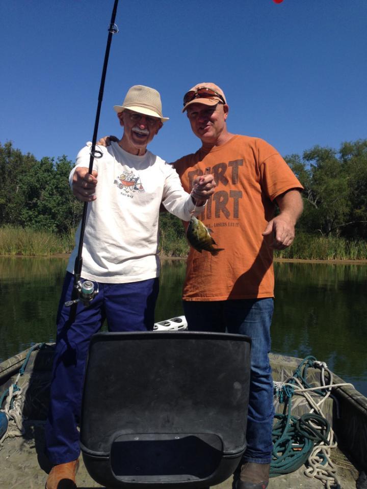 Last fish caught, with son Doug Webb, 2015
