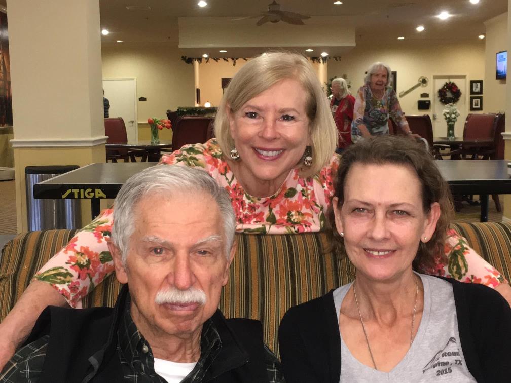 Sweet friend Melanie Potter, visiting Gene at Silverado Sugarland.