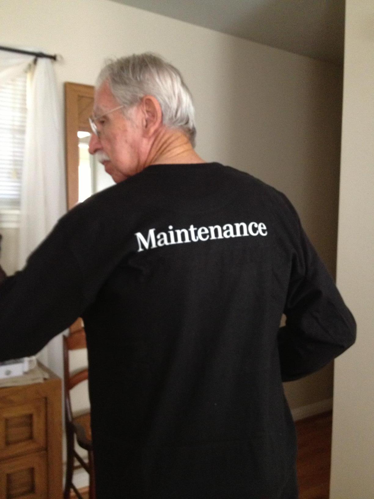 The back of the Webb designed t-shirts. Marty's said "Management". 