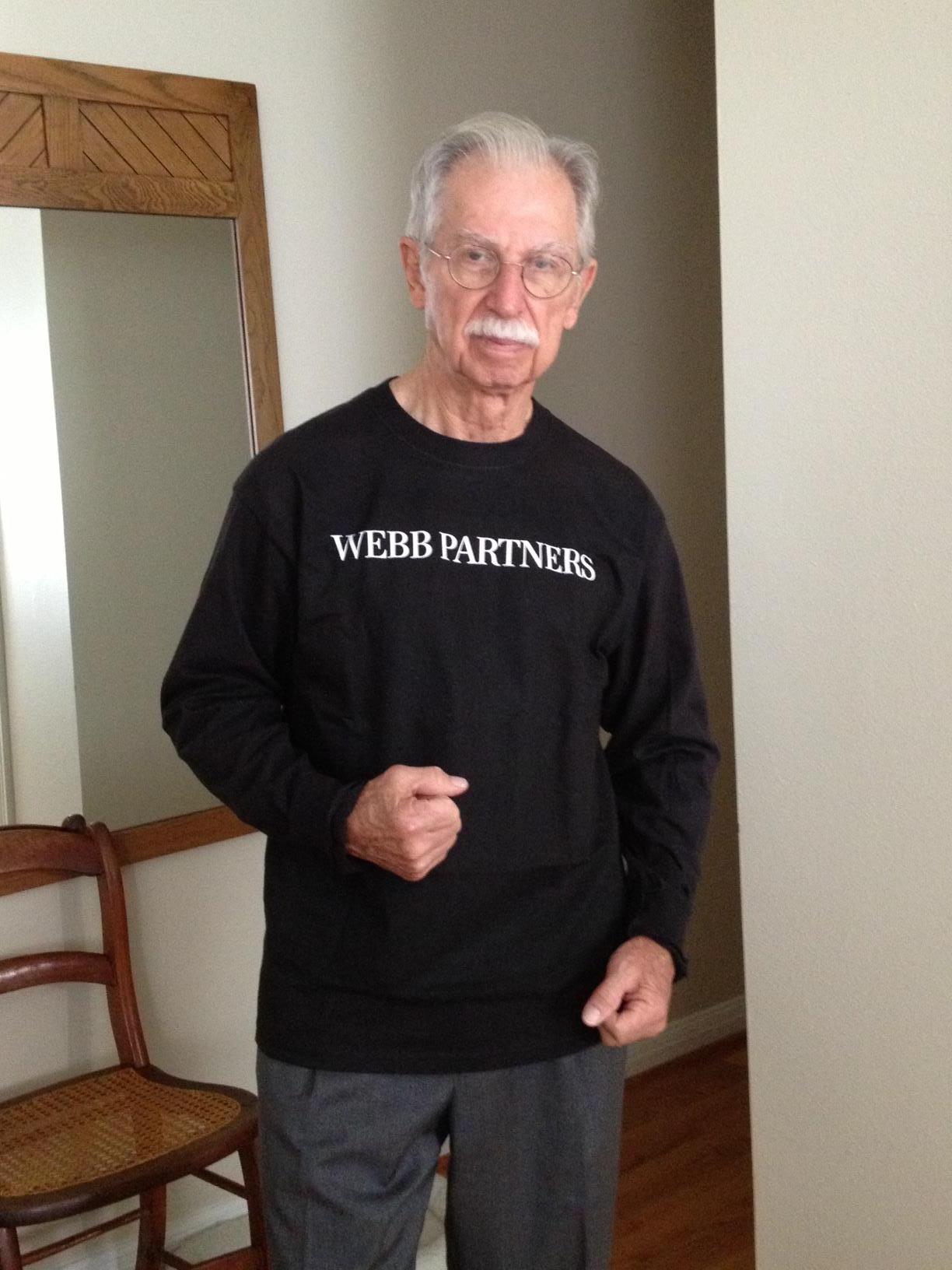 Webb designed these t-shirts for him and his beloved, Christmas 2014. Here's the front.