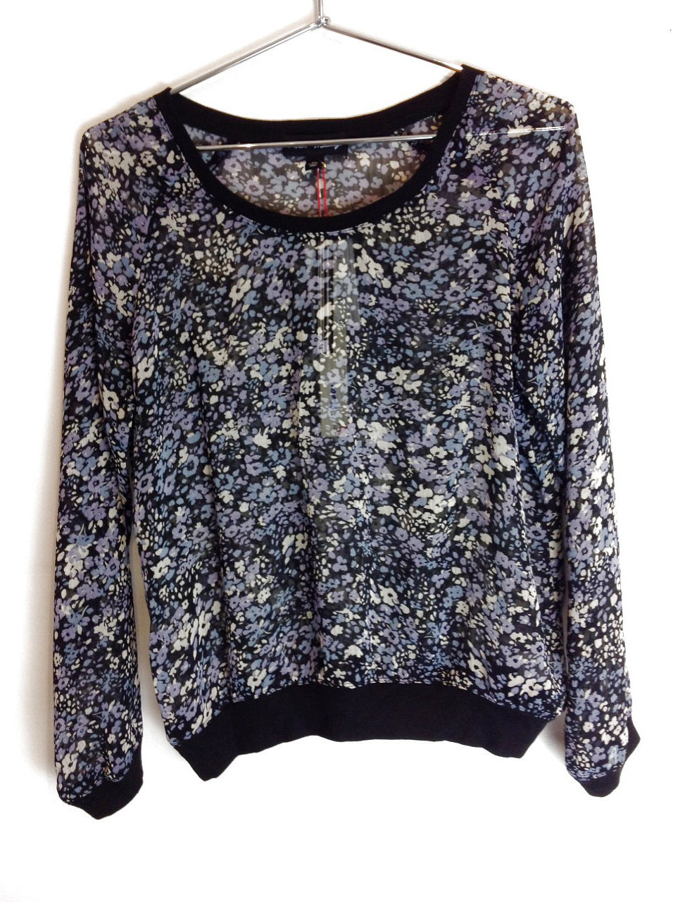 New Mason + Mackenzie Womens Pullover Sweatshirt Floral Sheer ...