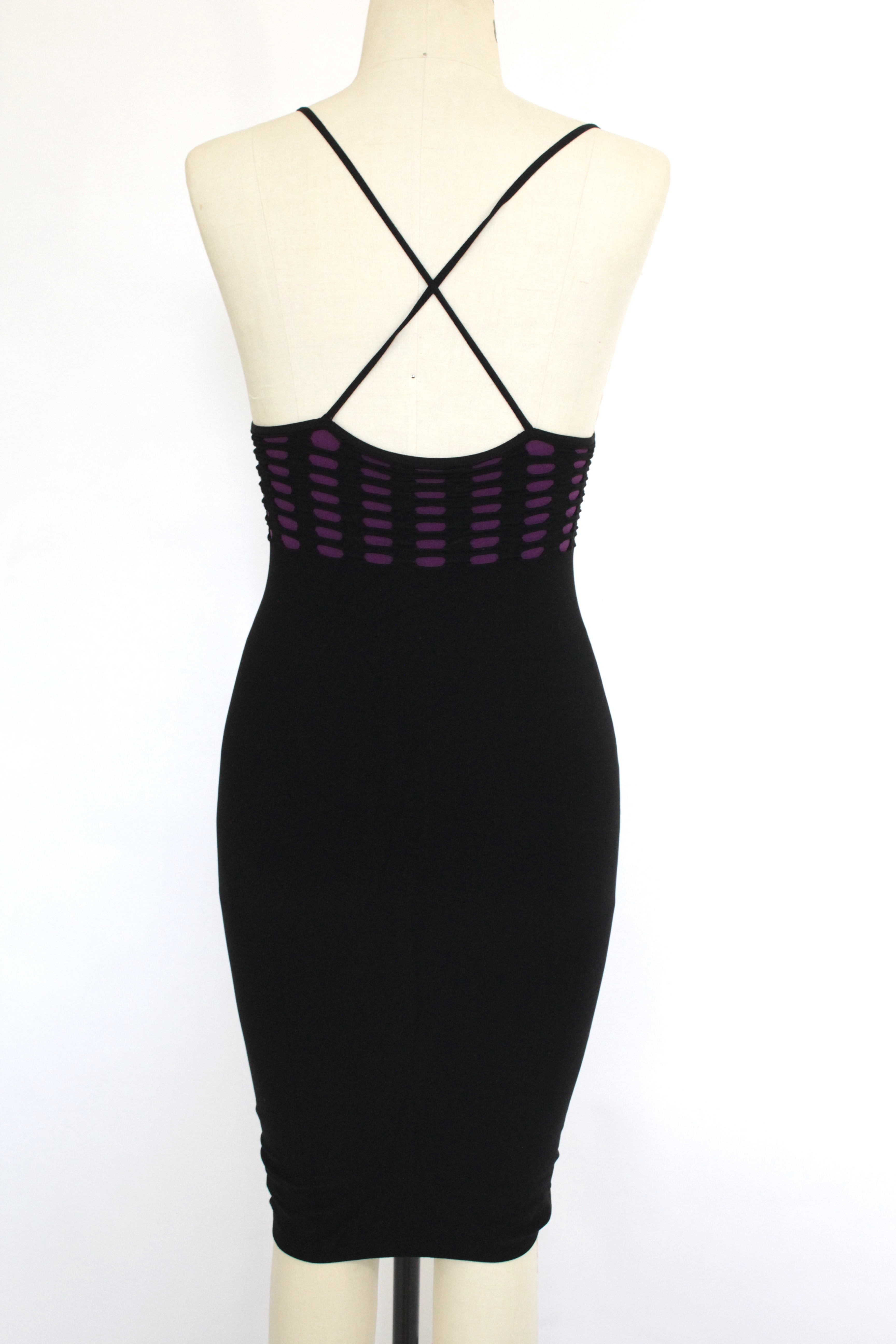 black bodycon slip dress