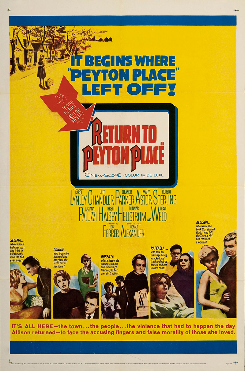 return to peyton place 1961 original movie poster drama