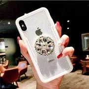 Transparent iPhone Case With Crystal Rhinestone Holder