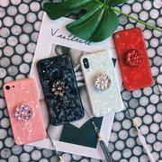 Shell Pattern Luxury Sheer Phone Case For iPhone with Phone Holder