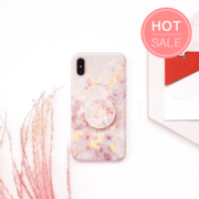 Pink Marble Style iPhone Case With Phone Holder