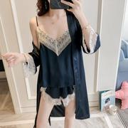 Lace Satin Cami Top and Short Pajama Set