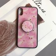 Blinking Pink Gold Foil Soft iPhone Case with Phone Holder