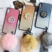 Blinky Phone Case for All iPhone with Holder & Furry Ball