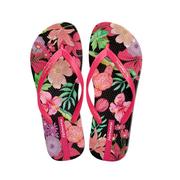 Monstera Flower Print Flip Flops