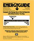 ENERGY GUIDE sticker
