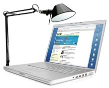 Desk light and laptop