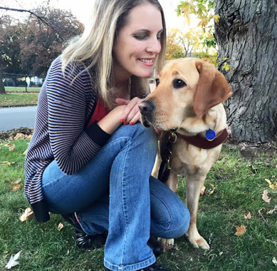 Joy thomas and her guide dog Roja