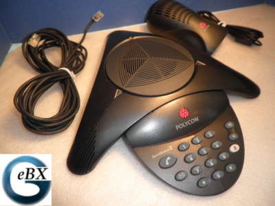 Click for larger view of the Polycom SoundStation2 Basic with Wall Module and Cables.