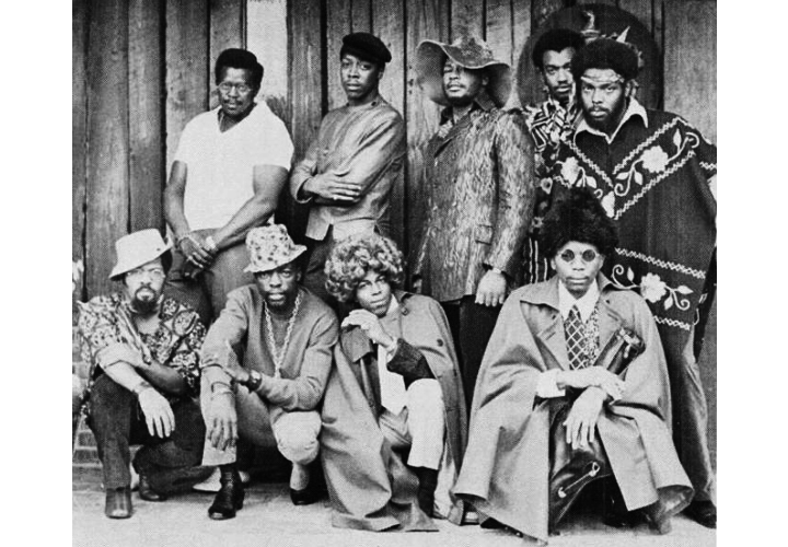 Photograph of funk band members of The Parliaments in 1969.