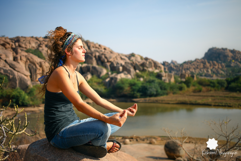 Meditators Hampi kishore nagarigari